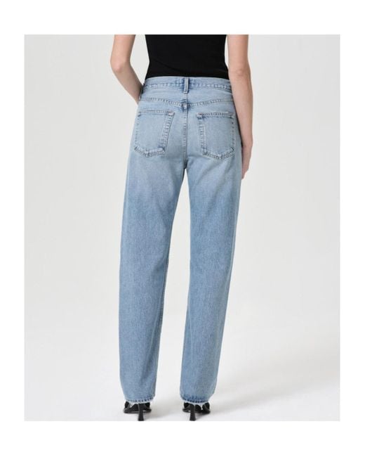 Agolde Blue Kelly High-Rise Straight Leg Jeans