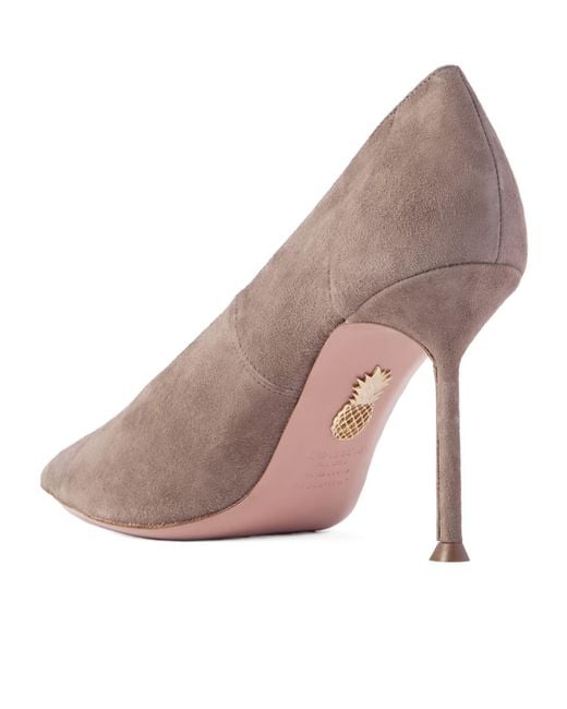 Aquazzura Brown Voltaire 85 Suede Pumps
