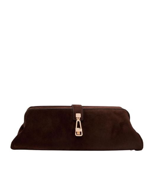 Gabriela Hearst Brown Suede Clutch
