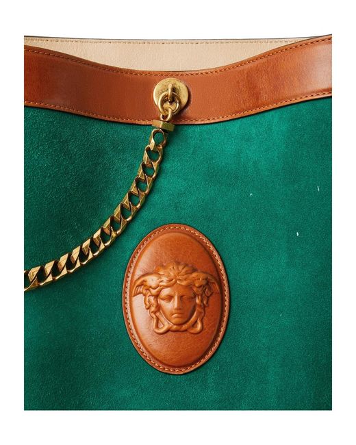 Versace Green Pivot Small Bucket Bag
