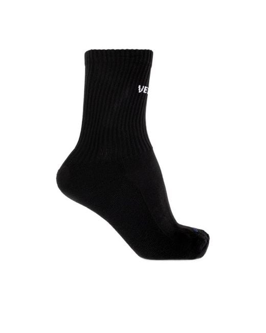Vetements Black Logo Socks for men