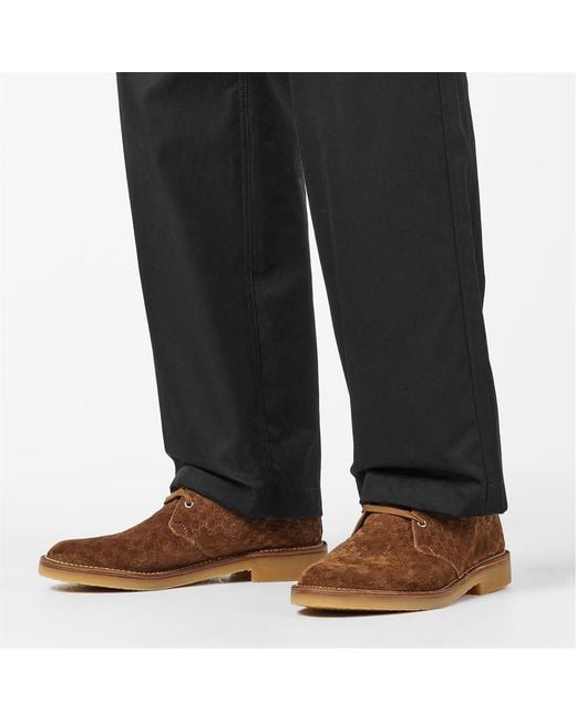 Gucci Brown Logo Embossed Ankle Boots for men