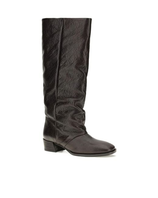 P.A.R.O.S.H. Black Round-Toe Tall Boots