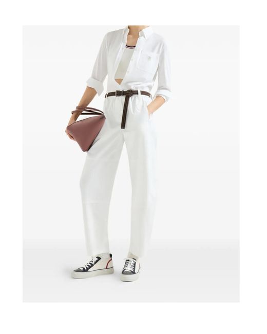 Brunello Cucinelli White Logo Shirt