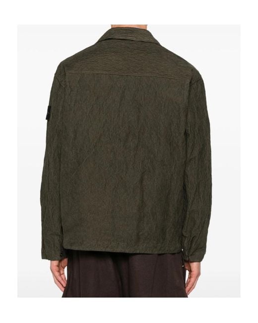 Stone Island Green Long Sleeve Shirt Jacket for men