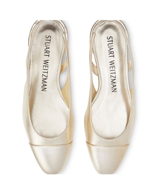 Stuart Weitzman Natural Open-Heeled Flats