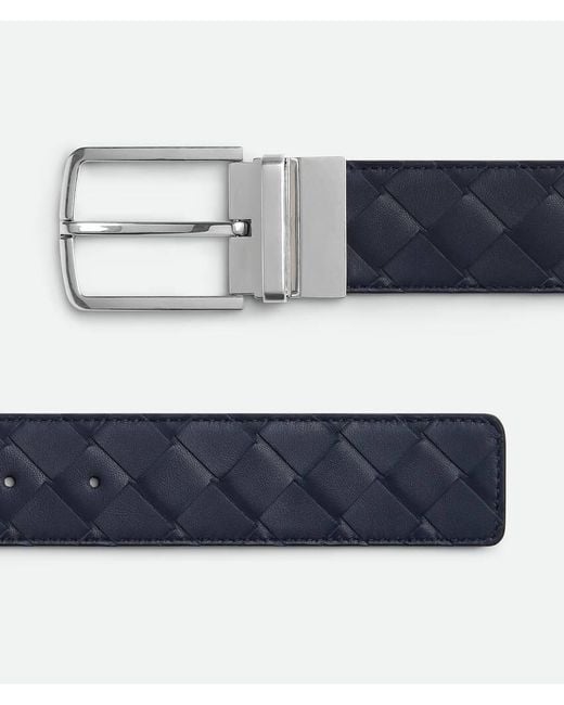 Bottega Veneta Black Intrecciato Buckle Belt for men