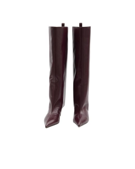 The Attico Red 65Mm Pointed-Toe Leather Boots