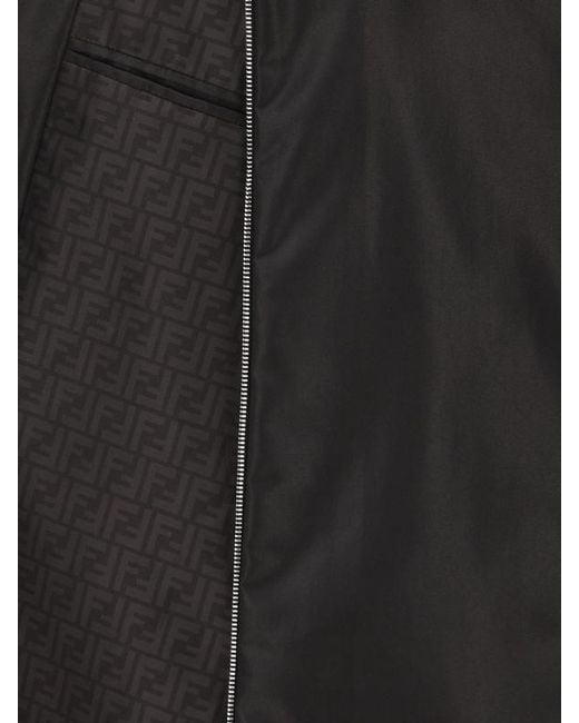 Fendi Black Ff Hooded Drawstring Jacket for men