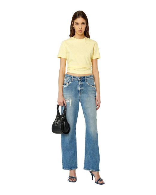 DIESEL Yellow Logo-Print Short-Sleeve T-Shirt