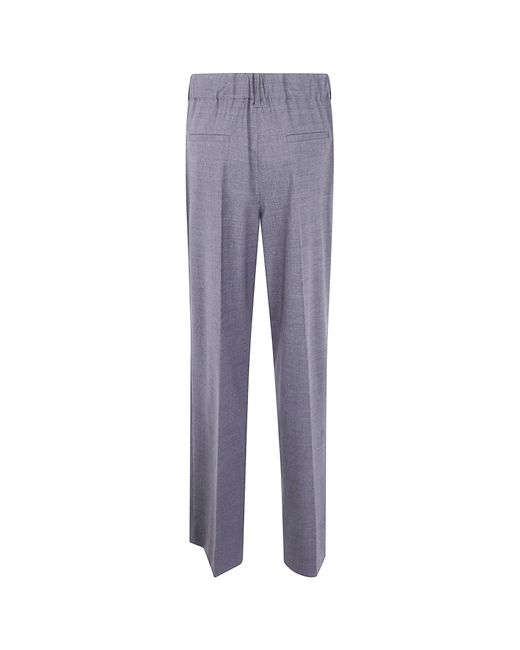P.A.R.O.S.H. Blue Pleated Wool Trousers