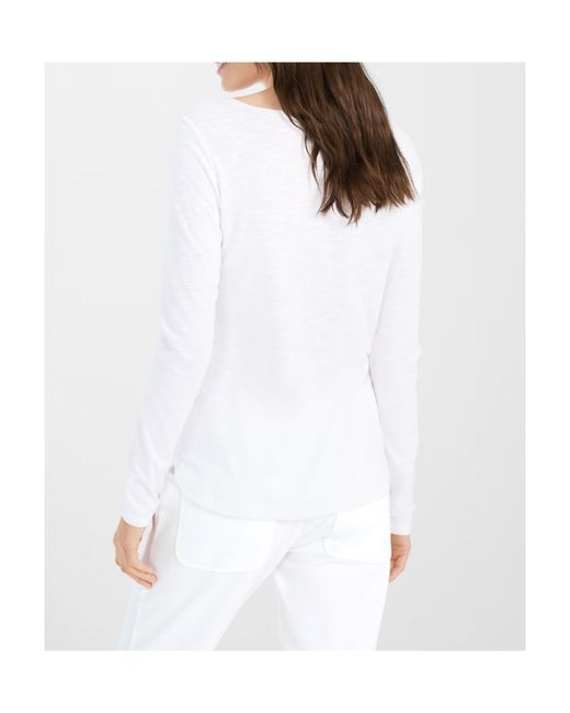 Juvia White Boat Neck Long Sleeve T-Shirt