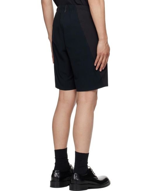 Veilance Black Elastic Waist Shorts for men
