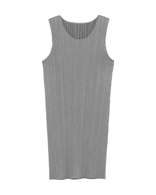 Pleats Please Issey Miyake Gray Plissé Mini Dress
