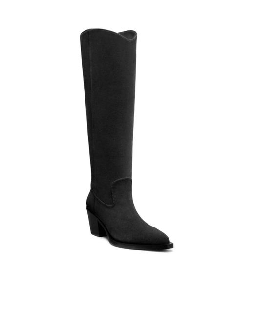 Stuart Weitzman Black Thick Heeled Short Boots