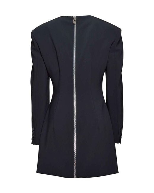 DSquared² Blue Rear Zipped Crewneck Dress