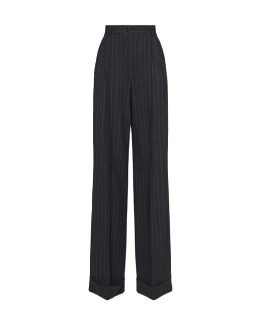 Dolce & Gabbana Black Belt-Loop Casual Pants