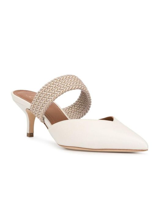 Malone Souliers White Open-Heel Muller Shoes