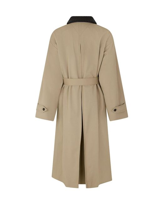 Bottega Veneta Natural Khaki Long Trench Coat