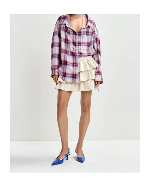 Essentiel Antwerp Purple Plaid Shirt