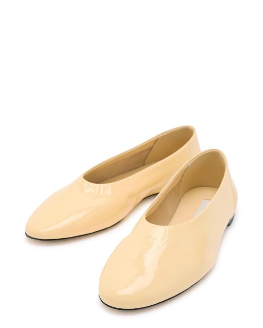 Totême  Natural Slip Patent Leather Ballet Flats
