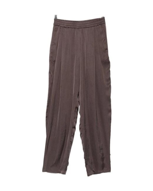 ANDAMANE Brown Elastic-Waist Casual Trousers