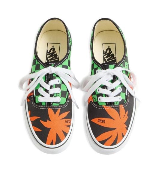 Vans Green Printed Lace-Up Low-Top Casual Shoes