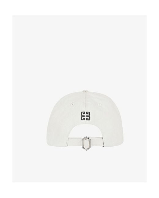 Givenchy White Logo Embroidered Baseball Cap for men