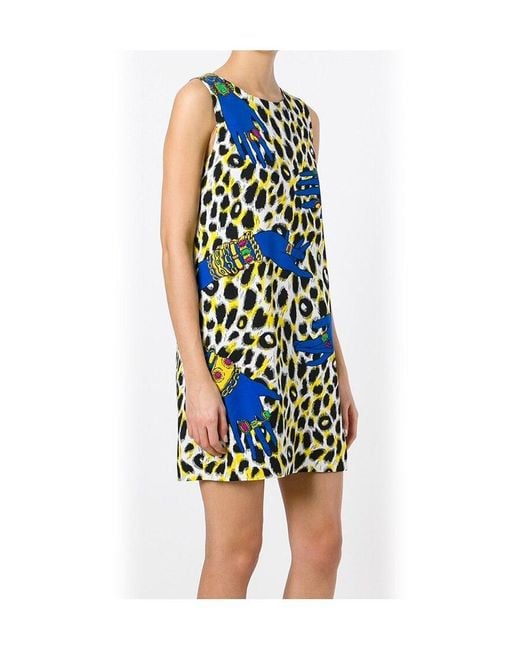 Moschino Blue A Printed Slim Dress