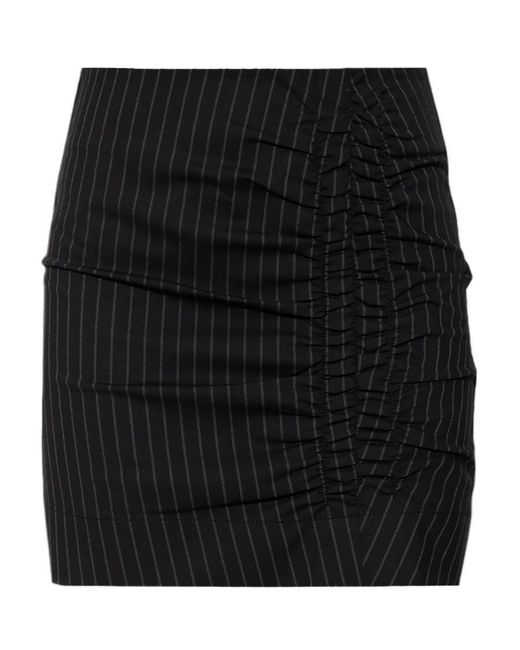 Ganni Black Stretch Stripe Mini Skirt