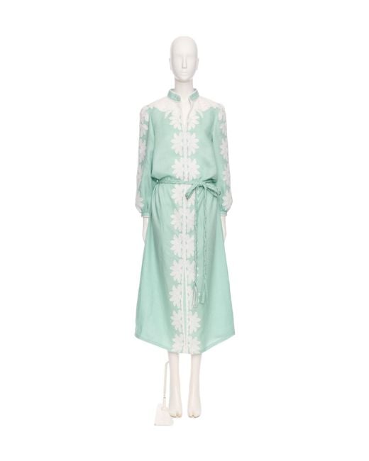 Valentino Blue Long-Sleeved Dress