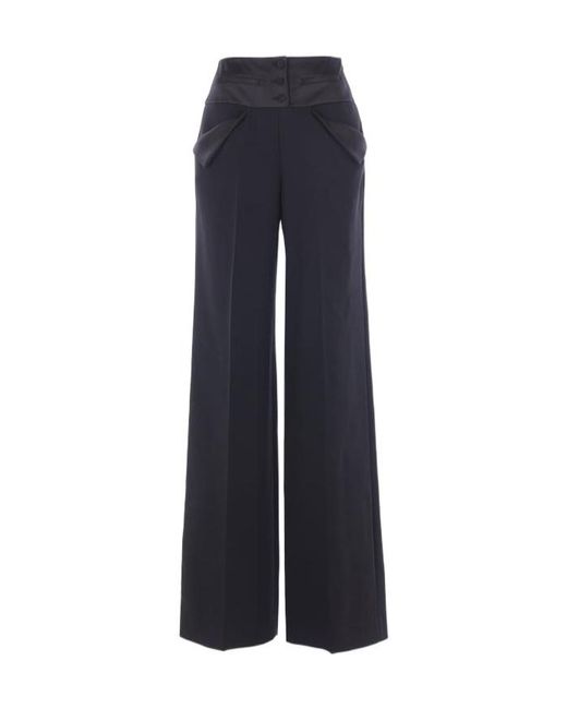 Ermanno Scervino Blue High Waist Wide-Leg Trousers