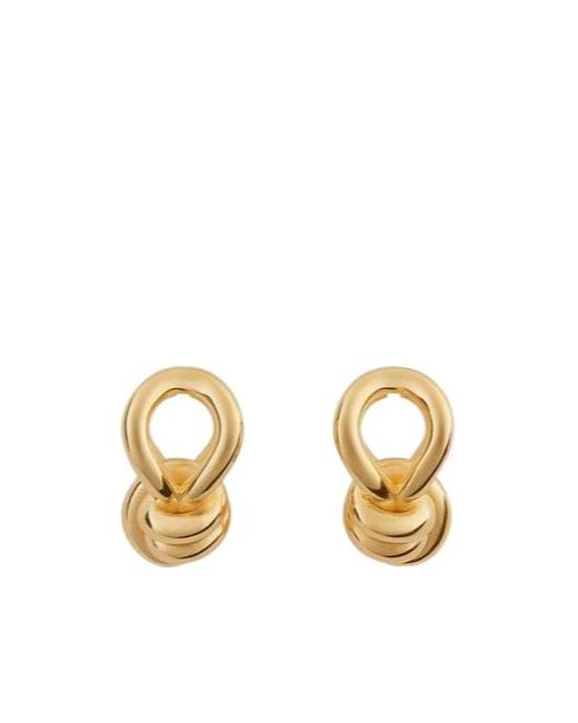 Bottega Veneta Metallic Knot Hoop Earrings