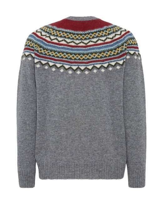 DSquared² Gray Geometric Patterned Knit Sweater for men