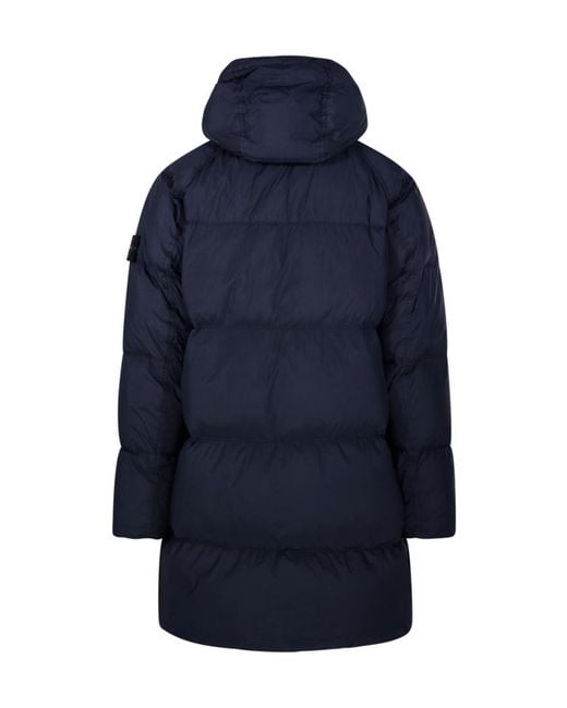 Stone Island Blue Hooded Puffer Jacket for men