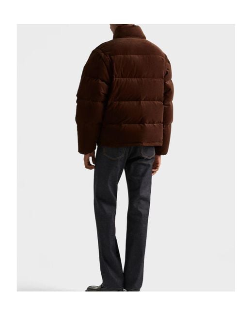 Prada Brown Triangle-Logo Button-Up Jacket for men