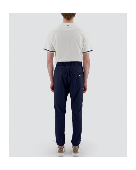 Herno Blue Mid-Rise Tapered Trousers for men