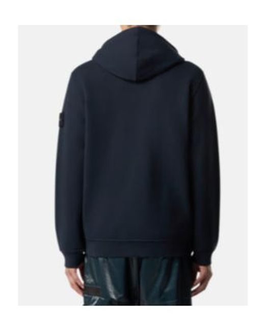 Stone Island Blue Compass Patch Zip-Up Hoodie for men