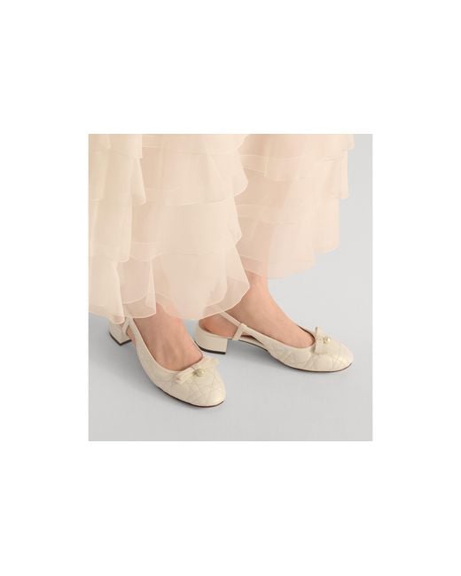 Dior Natural Christian Ballet Slingback Pumps