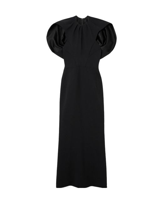 Maticevski Black Cypress Ruched Crepe Midi Dress