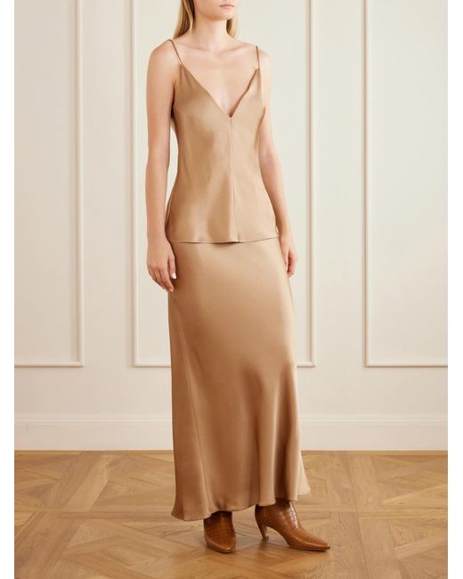 Gabriela Hearst Natural Maria Silk-Satin Tank
