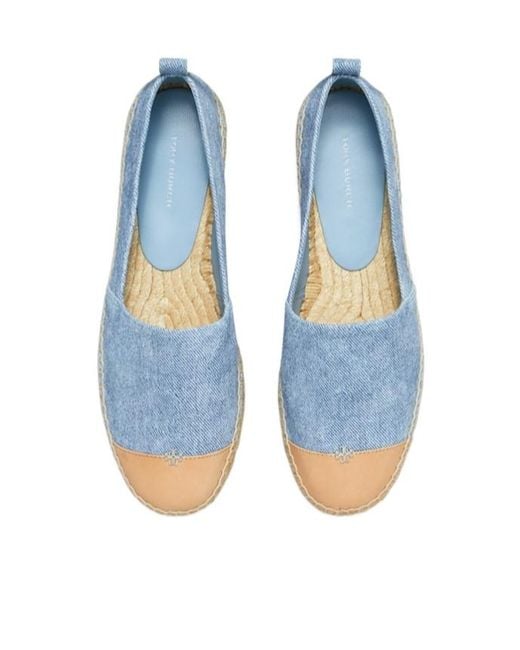 Tory Burch Blue Cap-Toe Espadrilles