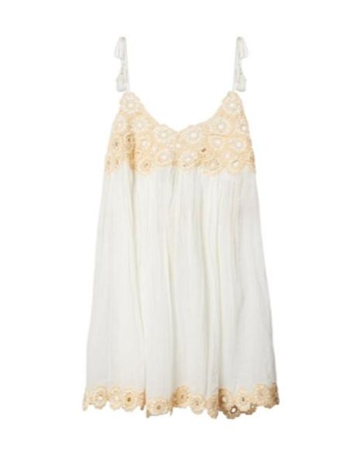 Ulla Johnson White Tula Crochet-Trimmed Cotton Beach Dress