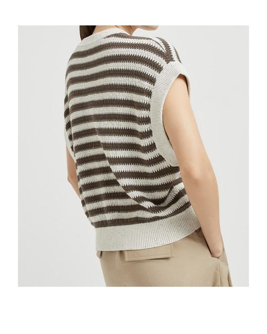 Brunello Cucinelli Gray Dazzling T-Shirt