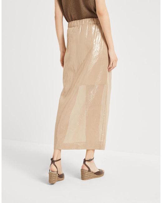 Brunello Cucinelli Natural Wrap Midi Skirt