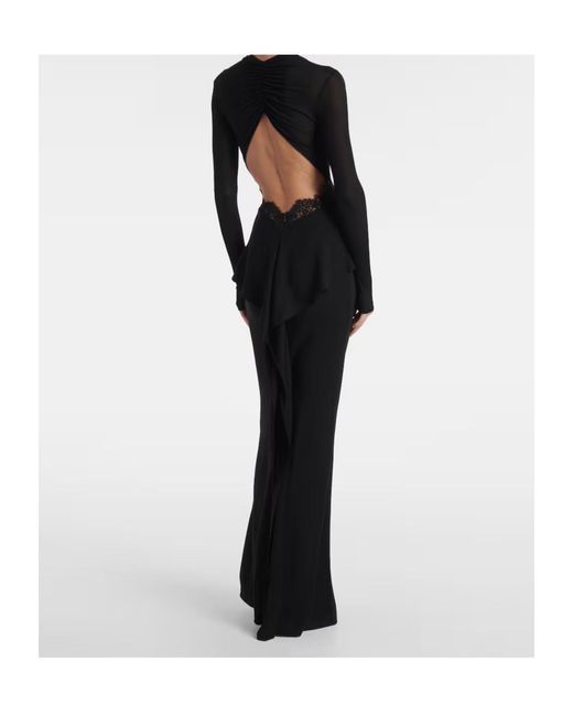 Christopher Esber Black Endrey Disconnect Lace-Trimmed Gown