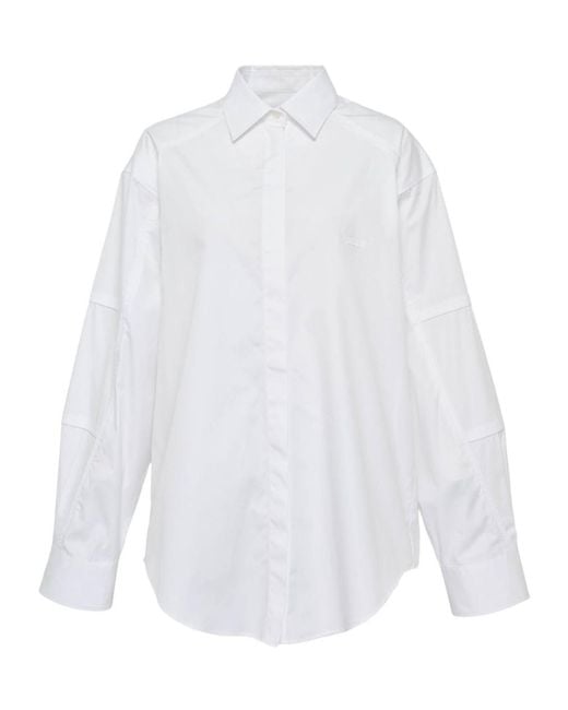 MSGM White Contrasting Piping Poplin Shirt