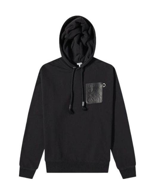 Loewe Black Relaxed Fit Hoodie for men