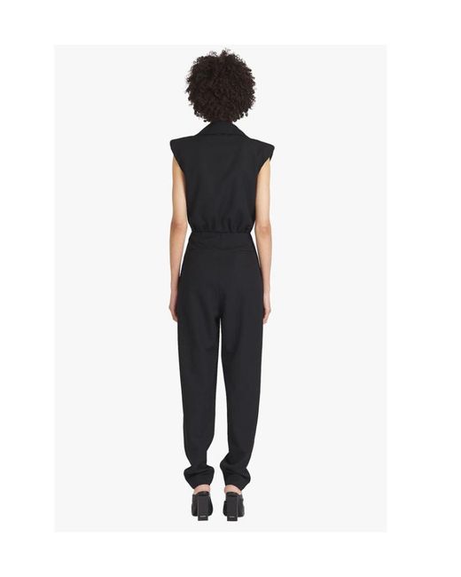 Balmain Black Wool Jumpsuit
