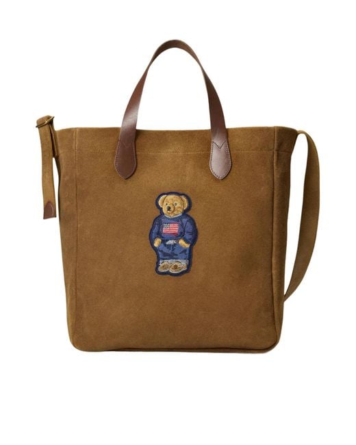 Polo Ralph Lauren Brown Bear-Embroidered Tote Bag for men